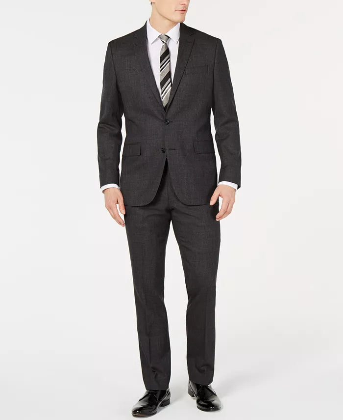 Kenneth Cole New York Men's Slim-Fit Performance Suit Blue Brown Jacket