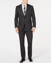 Kenneth Cole New York Men's Slim-Fit Performance Suit Blue Brown Jacket