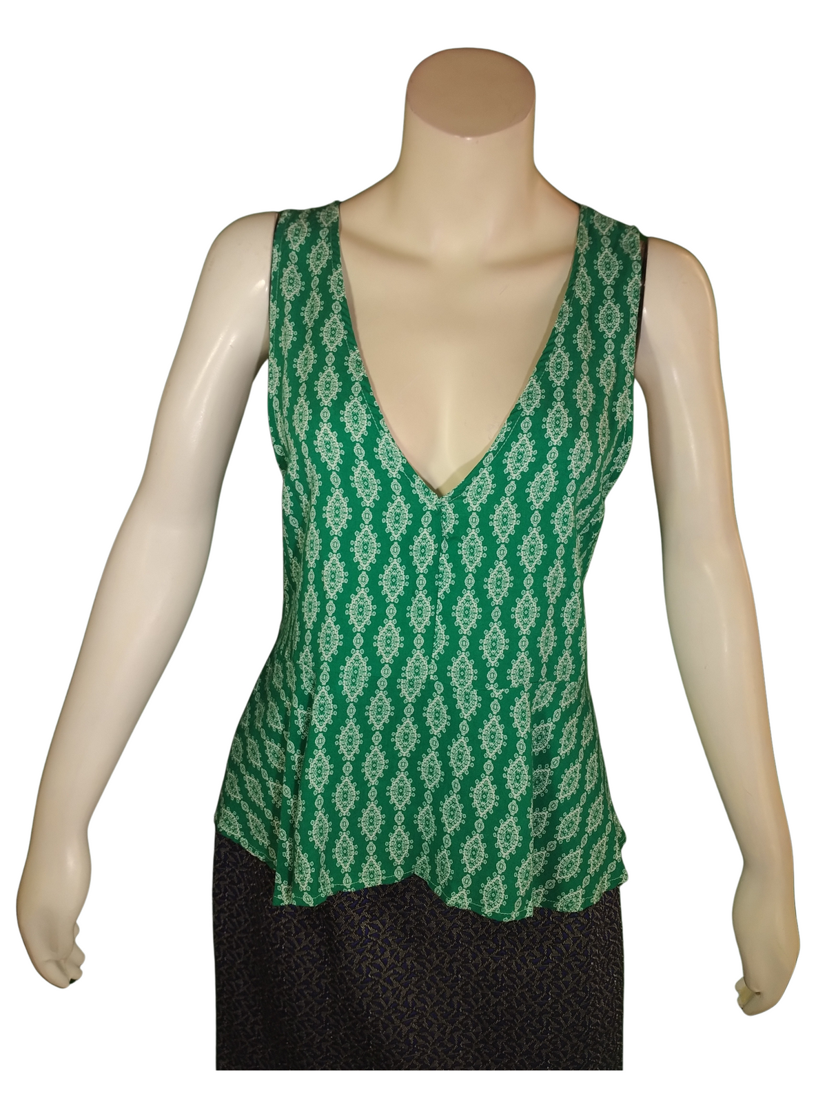 Green/White Honey Punch Blouse