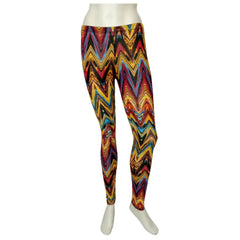 Cemi Ceri Girls’ Multi Zig Zag Leggings, Size Large