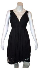 Minuet Women’s Black Embroidered Dress, Size L