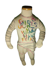 Girls' Tan "Girls Just Wanna Have Fun" Graphic Tee – Size M (5/6) | Rayon-Spandex Blend by Libertalia