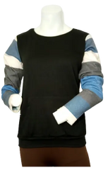 Diva General Collection Girls’ Black Striped Long Sleeve Sweatshirt, Size XXL