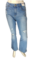Bongo Women’s Blue Distressed Bootcut Pant, Size 14