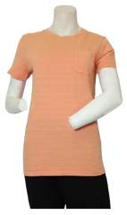 Cat & Jack Girls’ Orange Striped Shirt with Pocket, Size Large (12-14)
