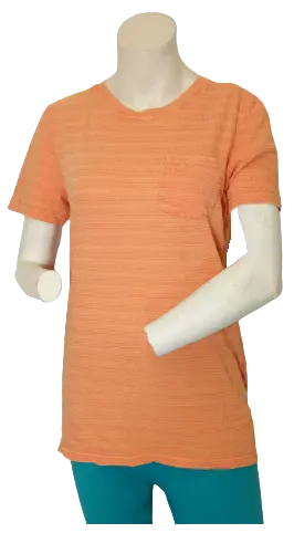 Cat & Jack Women’s Orange Striped Shirt with Pocket, Size XL (16)
