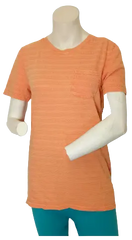 Cat & Jack Women’s Orange Striped Shirt with Pocket, Size XL (16)