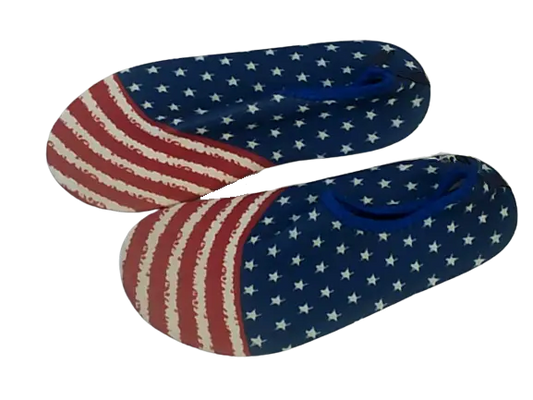 Lekuni American Flag Watershoes with Silver Heel