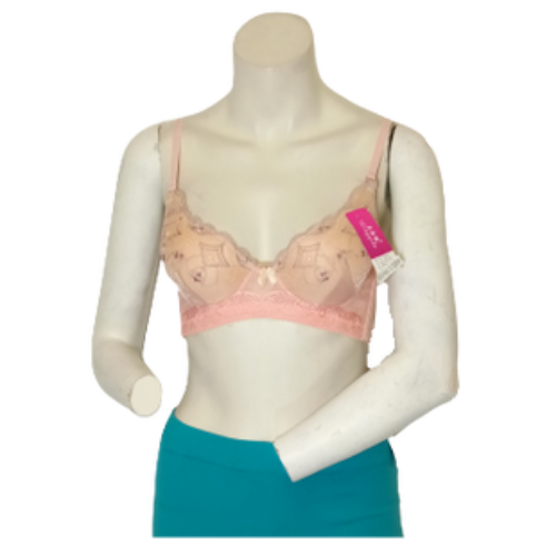 Lingyilu Salmon/Pink Embroidered Women's Bra - 40