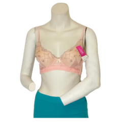Lingyilu Salmon/Pink Embroidered Women's Bra - 40
