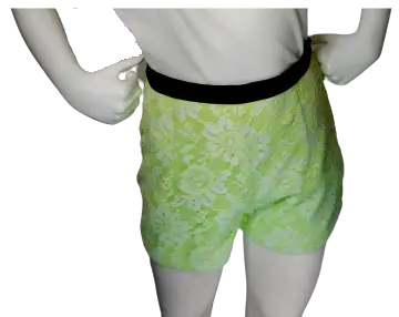 Forever 21 Girls’ Lime Green Shorts with Floral Pattern, Youth Medium