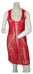 Call Me Eden Women’s Red Crocheted Dress – Small, Acrylic Nylon Blend