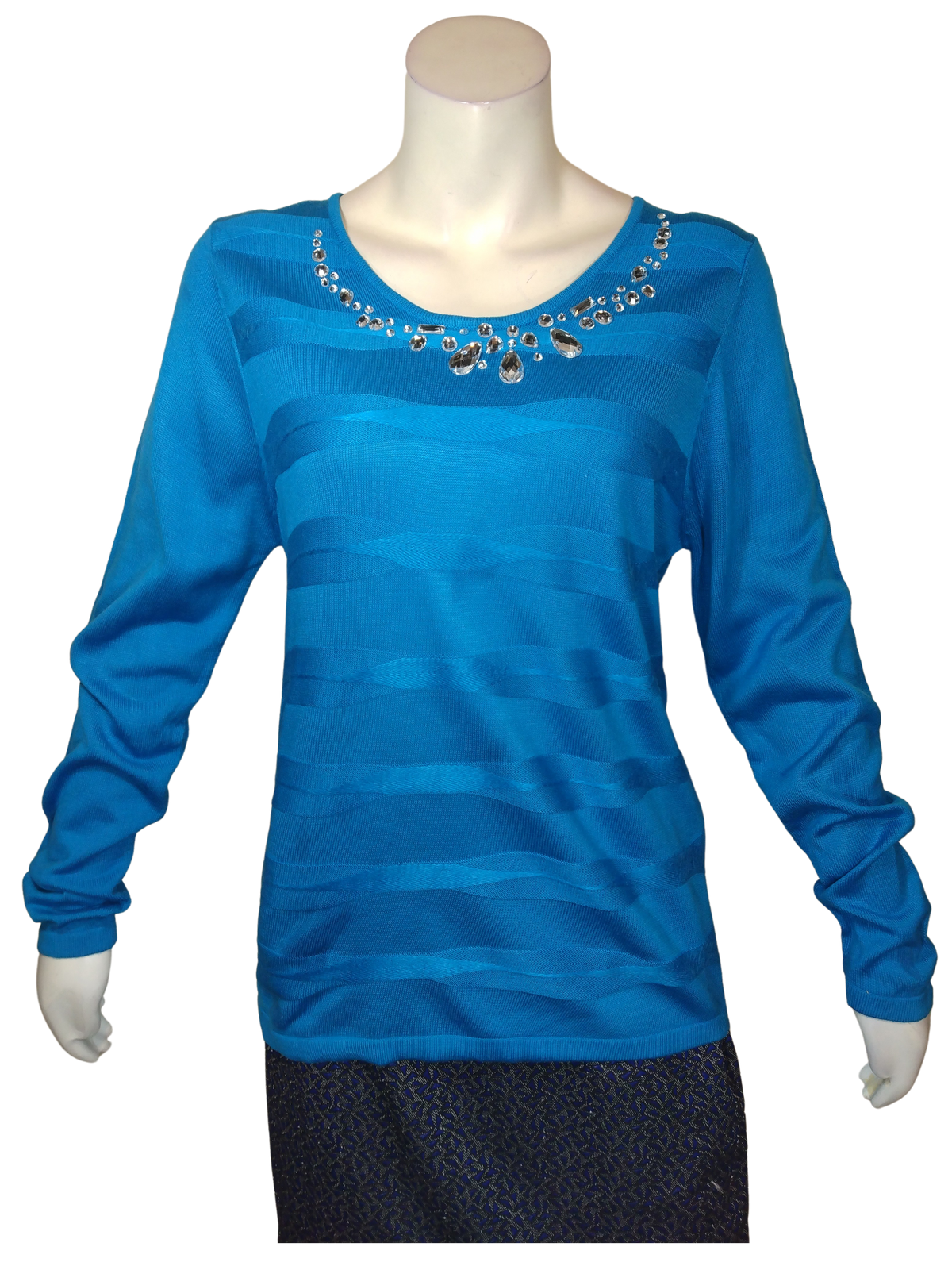 Blue Jeweled Sweater