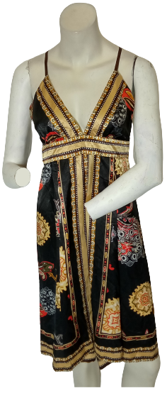 Minuet silky dress black/red