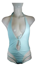 Diva General Collection Women’s Light Blue One Piece Swimsuit, Size Medium