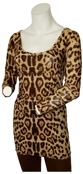 Diva General Collection Women’s Cheetah Long Sleeve Shirt, Size Medium