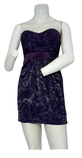 Minuet Purple floral pattern ribbon dress
