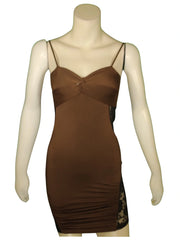 JM Collection Women’s Brown & Black Slip Dress – Medium, Stretch Polyester Blend