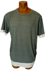 City Streets Men’s Gray/White Short Sleeve Shirt, Size Large