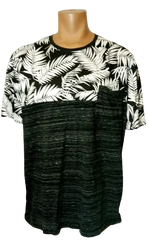 Foundry Young Men’s Black/White/Grey Tropical Short Sleeve Shirt, Size XL
