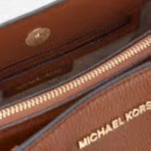 Michael Kors Camille Small Leather Satchel in Caramel