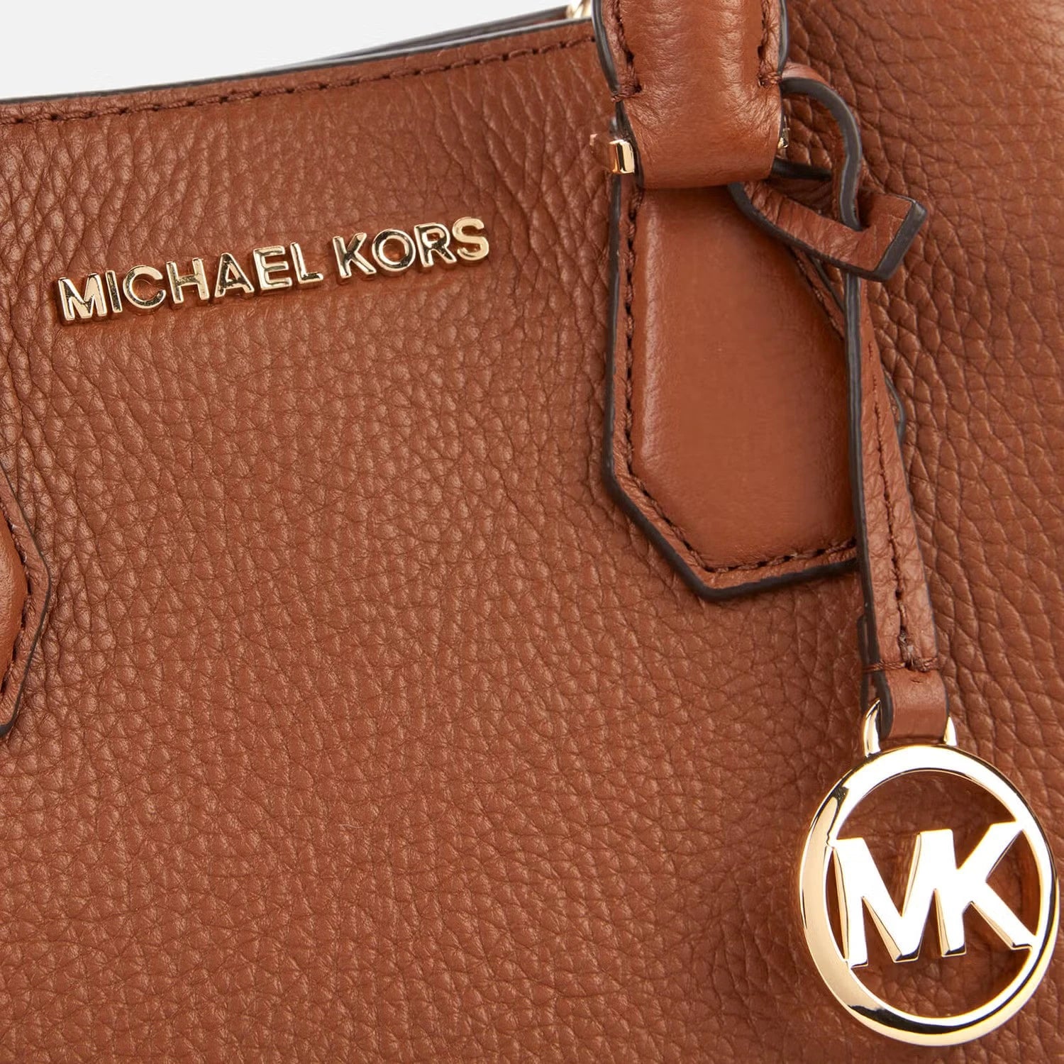 Michael Kors Camille Small Leather Satchel in Caramel