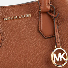 Michael Kors Camille Small Leather Satchel in Caramel