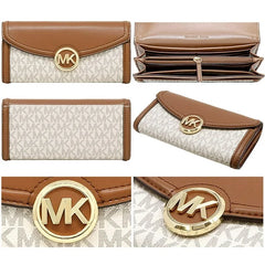 Michael Kors Large Fulton Flap Continental Wallet in Vanilla (New with Tags)