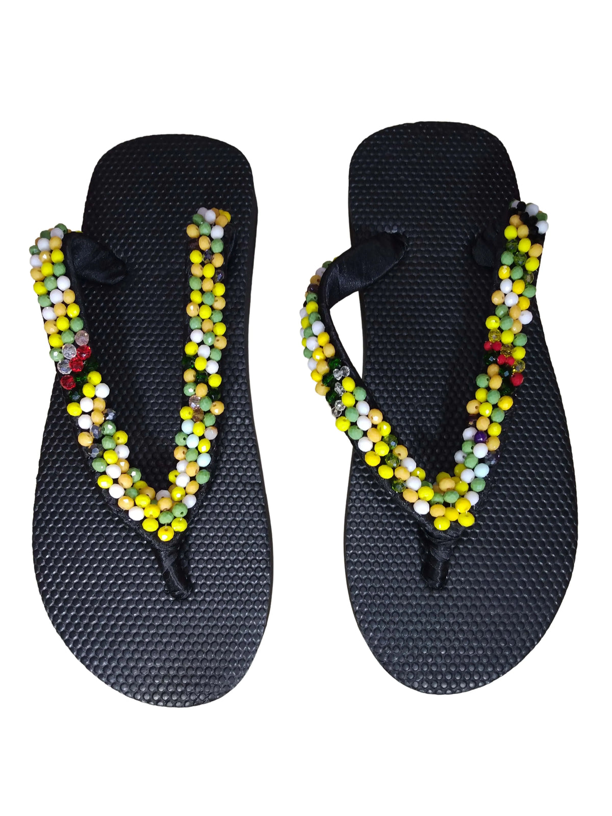Beaded Unisex Flip Flop Multi Size 9.5 (measure 10")