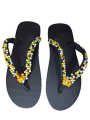 Beaded Unisex Flip Flop Multicolor Size 12.5 (measure 11")