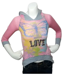 Libertalia Girls’ #1 Love Butterfly/Sequins Top, Size Medium (5-6)