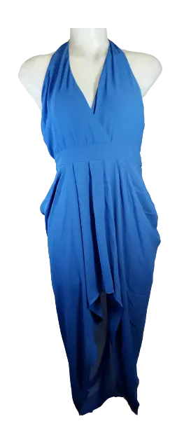 CY USA Women’s Blue Halter Dress, Size Large