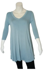 Love In Women’s Light Blue Long Sleeve Tunic, Size Small