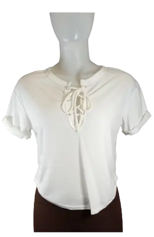 579 Girls’ White Short Sleeve Shirt, Size Small
