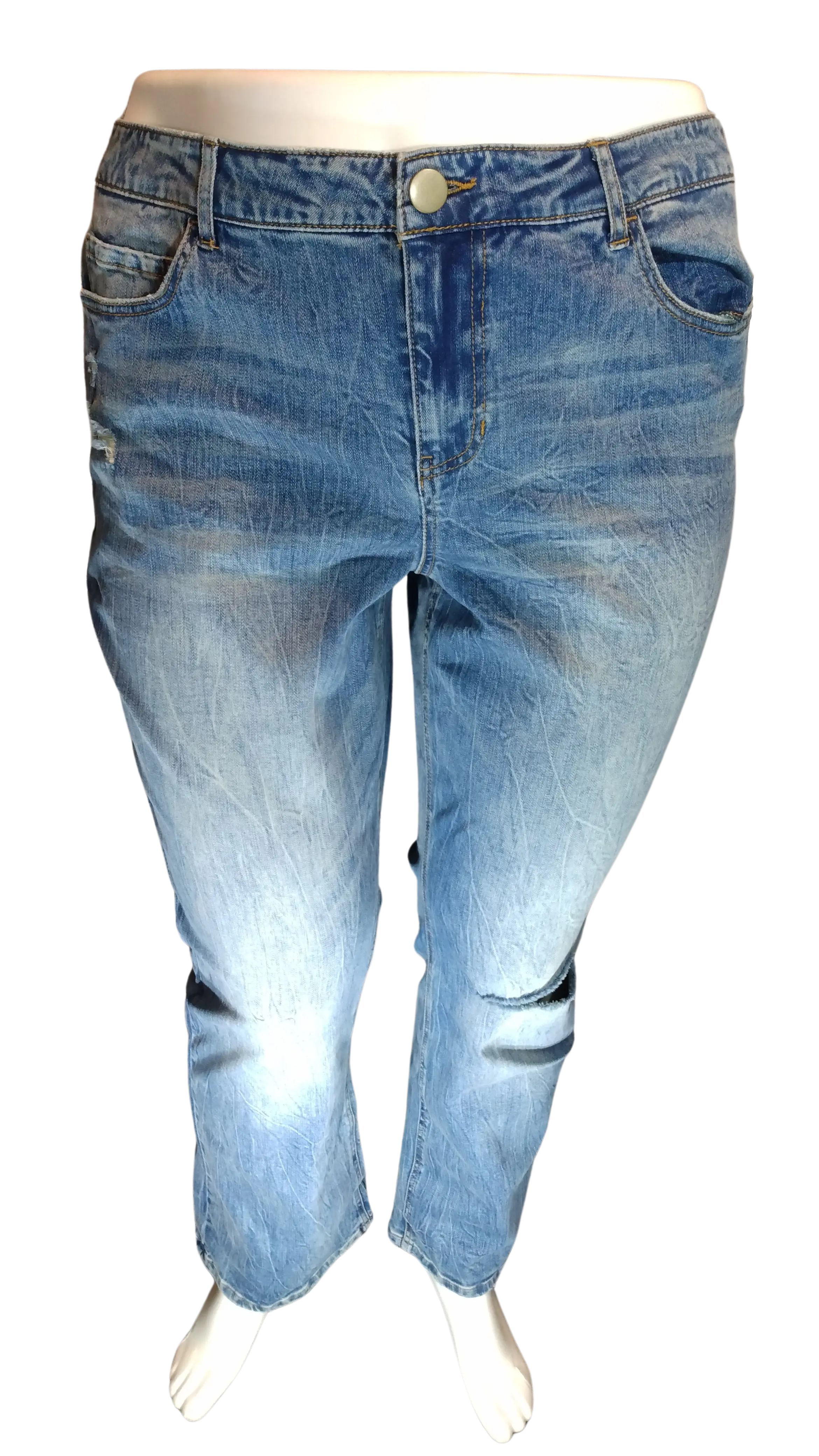 Diva General Collection Women’s Distressed Blue Jeans, Size 16W