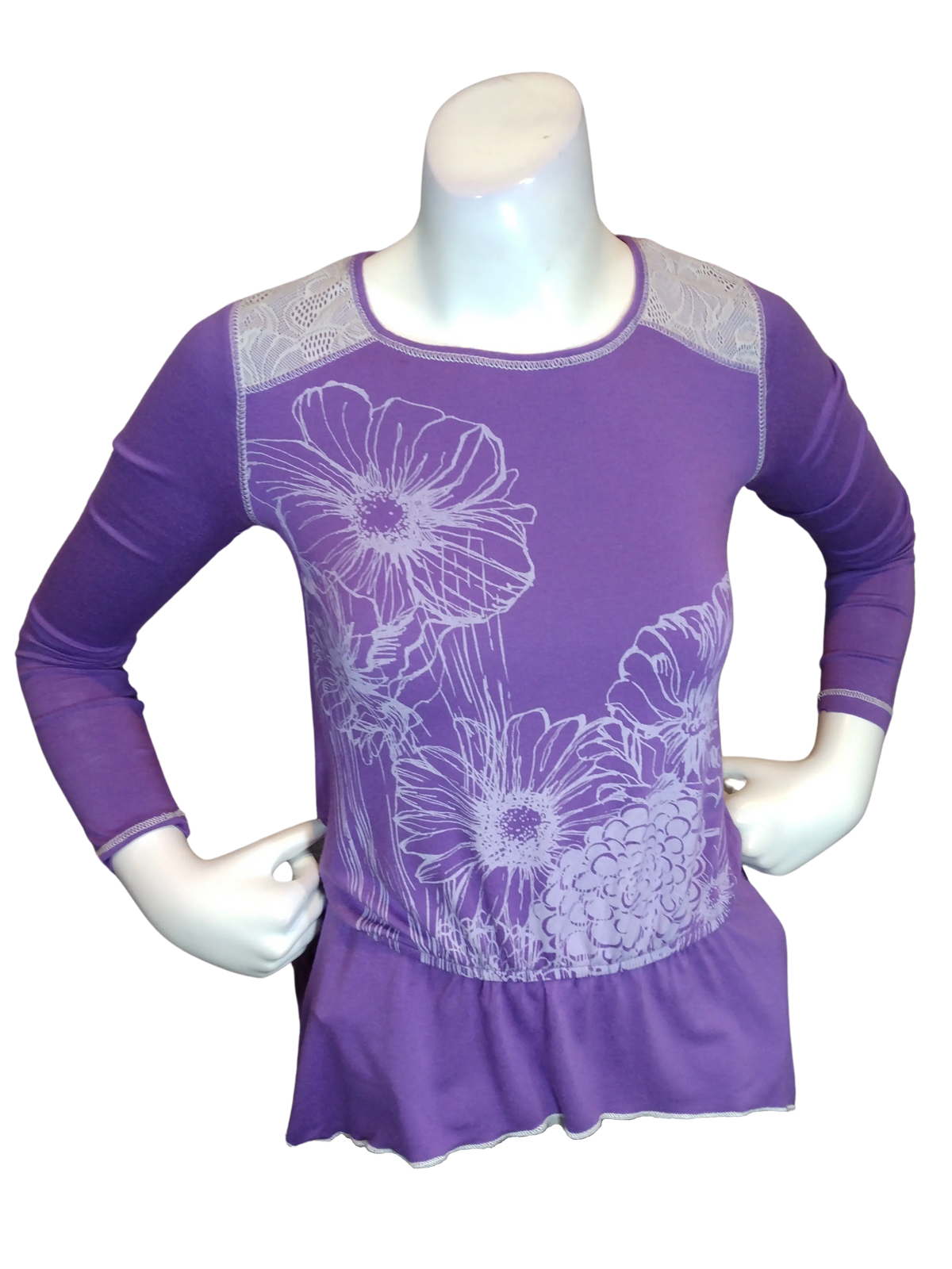 Libertalia Girls’ Purple Graphic Top, Size S (7/8)