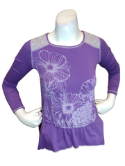 Libertalia Girls’ Purple Graphic Top, Size S (7/8)