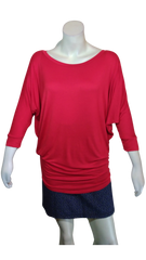 Love In Women’s Red Batwing Long Sleeve Top, Size L