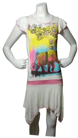 Libertalia Girls’ Elephant Dress, Size Medium (10)