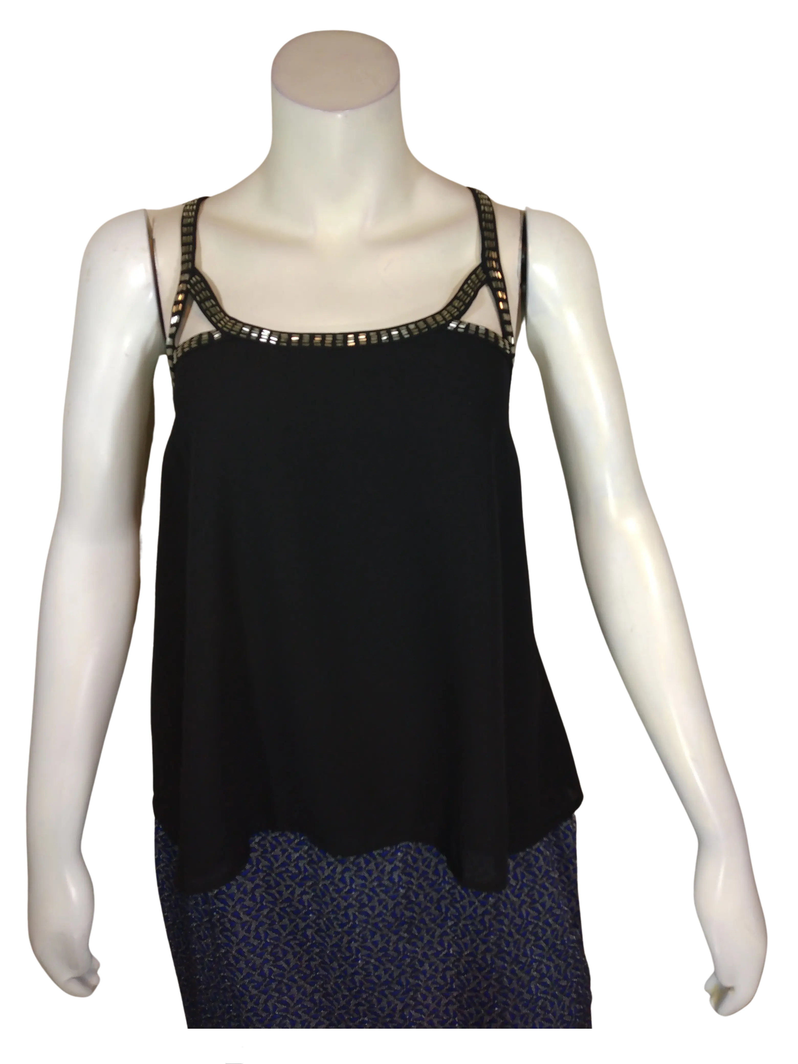 Millau Women’s Black Beaded Top (Back Strap Needs to be Shortened), Size S