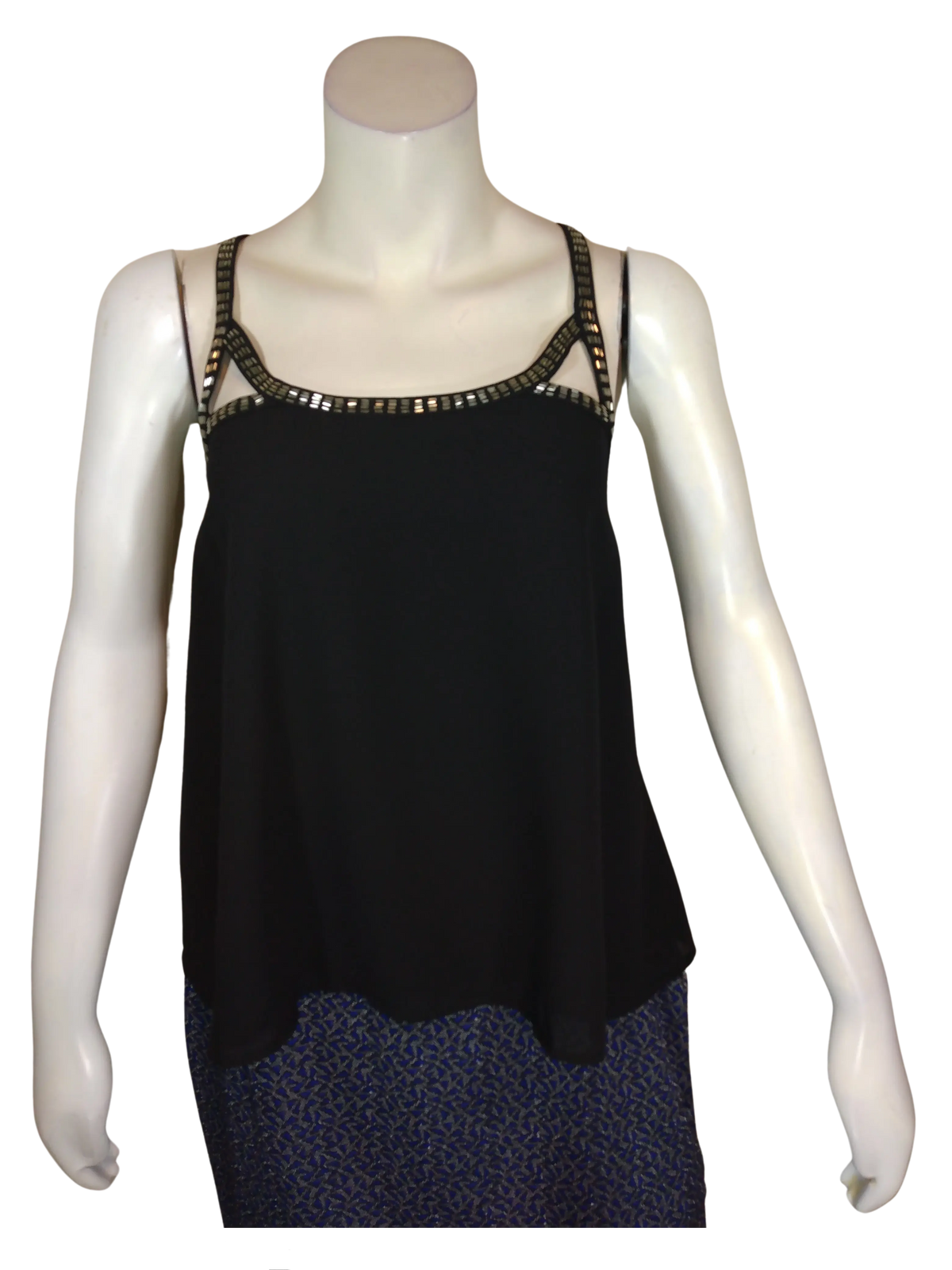 Millau Women’s Black Beaded Top (Back Strap Needs to be Shortened), Size S