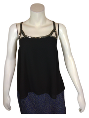 Millau Women’s Black Beaded Top (Back Strap Needs to be Shortened), Size S