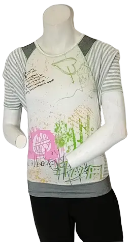 Libertalia Girls’ White Short Sleeve Art Shirt, Size L (12)