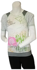 Libertalia Girls’ White Short Sleeve Art Shirt, Size L (12)