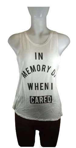 A Pink Heart White/Black "Cared" Tank Top