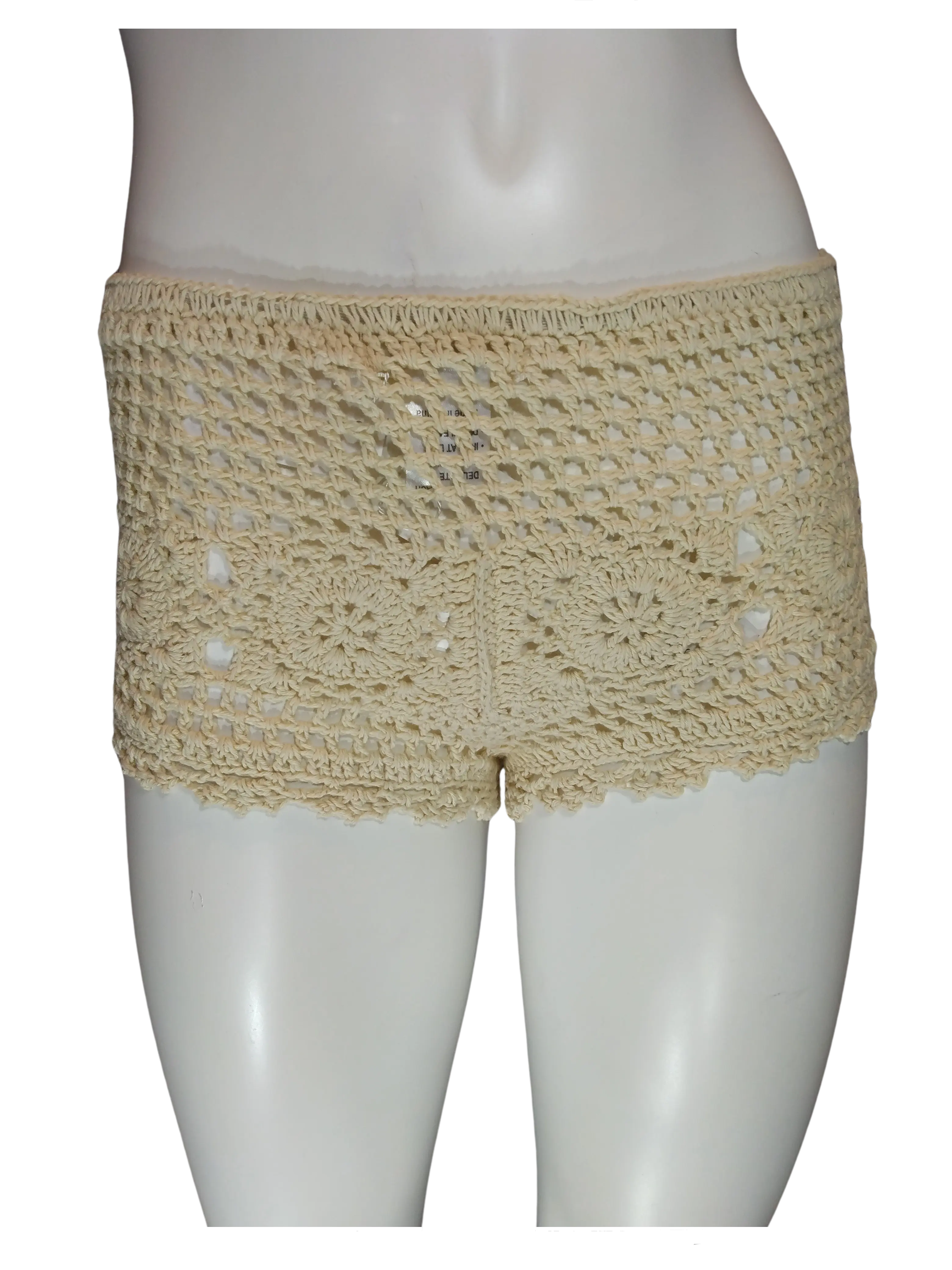 Millau Girls’ Cream Crochet Sheer Shorts, Size Small