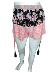 Jaase Girls’ Pink/Black Flowered Shorts, Size Medium