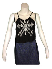 Mieeion Women’s Black Embroidered Tank Top, Size Small