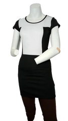 Love In Women’s Black/White Retro Short Sleeve Dress, Size Small