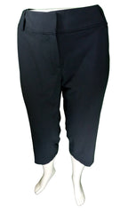 Larry Levine Girls’ Deep Navy Curvy Crop Capri Pants – Size 20W, Stretch Rayon Blend